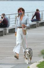 HELENA CHRISTENSEN Out with Her Dog in New York 10/11/2020