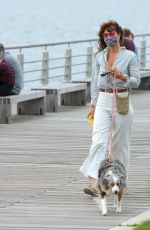 HELENA CHRISTENSEN Out with Her Dog in New York 10/11/2020