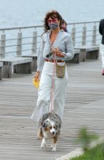 HELENA CHRISTENSEN Out with Her Dog in New York 10/11/2020