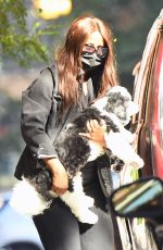 IMAN Out with Her Dog in New York 10/15/2020