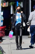 IRINA SHAYK in Leather Trousers Out in New York 10/14/2020