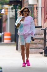 IRINA SHAYK in Tight Biker Shorts Out in New York 10/15/2020