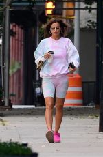 IRINA SHAYK in Tight Biker Shorts Out in New York 10/15/2020