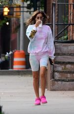 IRINA SHAYK in Tight Biker Shorts Out in New York 10/15/2020