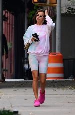 IRINA SHAYK in Tight Biker Shorts Out in New York 10/15/2020