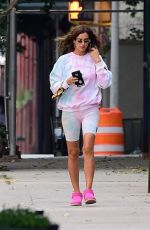 IRINA SHAYK in Tight Biker Shorts Out in New York 10/15/2020
