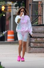 IRINA SHAYK in Tight Biker Shorts Out in New York 10/15/2020