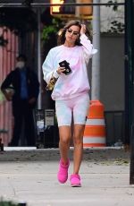 IRINA SHAYK in Tight Biker Shorts Out in New York 10/15/2020