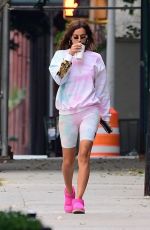 IRINA SHAYK in Tight Biker Shorts Out in New York 10/15/2020