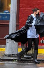 IRINA SHAYK Out on Rainy Day in New York 10/31/2020