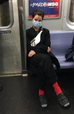 JAIMIE ALEXANDER Riding Subway in New York 10/14/2020