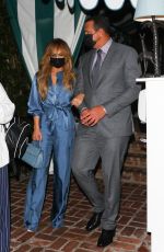 JENNIFER LOPEZ and Alex Rodriguez Out for Dinner at San Vicente Bungalows 10/13/2020