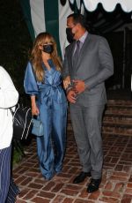 JENNIFER LOPEZ and Alex Rodriguez Out for Dinner at San Vicente Bungalows 10/13/2020