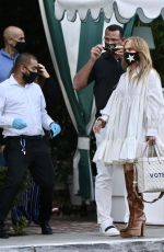 JENNIFER LOPEZ and Alex Rodriguez with Friends at San Vicente Bungalows 10/30/2020