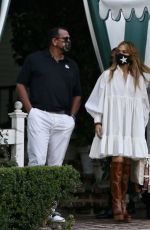 JENNIFER LOPEZ and Alex Rodriguez with Friends at San Vicente Bungalows 10/30/2020