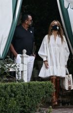 JENNIFER LOPEZ and Alex Rodriguez with Friends at San Vicente Bungalows 10/30/2020