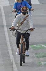 JENNIFER LOPEZ on a Bike Ride at Coast of Santa Monica Beach 10/24/2020