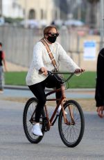 JENNIFER LOPEZ on a Bike Ride at Coast of Santa Monica Beach 10/24/2020