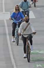 JENNIFER LOPEZ on a Bike Ride at Coast of Santa Monica Beach 10/24/2020