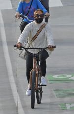JENNIFER LOPEZ on a Bike Ride at Coast of Santa Monica Beach 10/24/2020