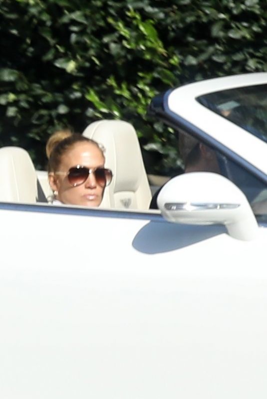 JENNIFER LOPEZ Out Driving Her Convertible in Bel Air 10/18/2020