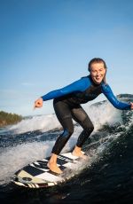 JULIANNE HOUGH Surfing in Wetsuit  - Instagram Photos 10/11/2020