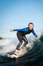 JULIANNE HOUGH Surfing in Wetsuit  - Instagram Photos 10/11/2020