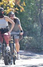 KATE HUDSON, Danny Fujikawa and Kurt Russell Rides Their Bicycles Out in Brentwood 10/29/2020