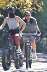 KATE HUDSON, Danny Fujikawa and Kurt Russell Rides Their Bicycles Out in Brentwood 10/29/2020