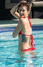 KATIE WAISSEL in a Red Bikini at a Pool in Italy 10/17/2020