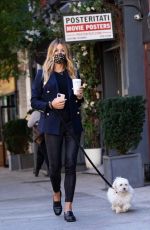 KELLY BENSIMON Out for Coffee with Her Dog in New York 10/14/2020