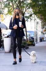 KELLY BENSIMON Out for Coffee with Her Dog in New York 10/14/2020