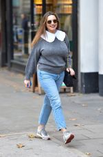 KELLY BROOK in Denim Arrives at Heart Radio in London 10/19/2020