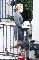 KIERNAN SHIPKA on the Set of Swimming with Sharks in Hollywood 10/15/2020