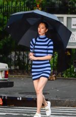 KIM SO-HYUN in a Mini Dress Out in New York 10/17/2020