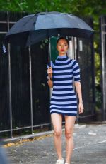 KIM SO-HYUN in a Mini Dress Out in New York 10/17/2020
