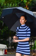 KIM SO-HYUN in a Mini Dress Out in New York 10/17/2020