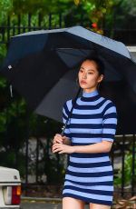 KIM SO-HYUN in a Mini Dress Out in New York 10/17/2020