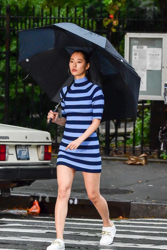 KIM SO-HYUN in a Mini Dress Out in New York 10/17/2020