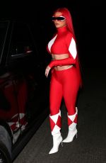 KYLIE JENNER as Power Ranger Arrives at Halloween Party in Beverly Hills 10/30/2020