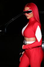 KYLIE JENNER as Power Ranger Arrives at Halloween Party in Beverly Hills 10/30/2020