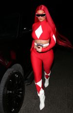KYLIE JENNER as Power Ranger Arrives at Halloween Party in Beverly Hills 10/30/2020