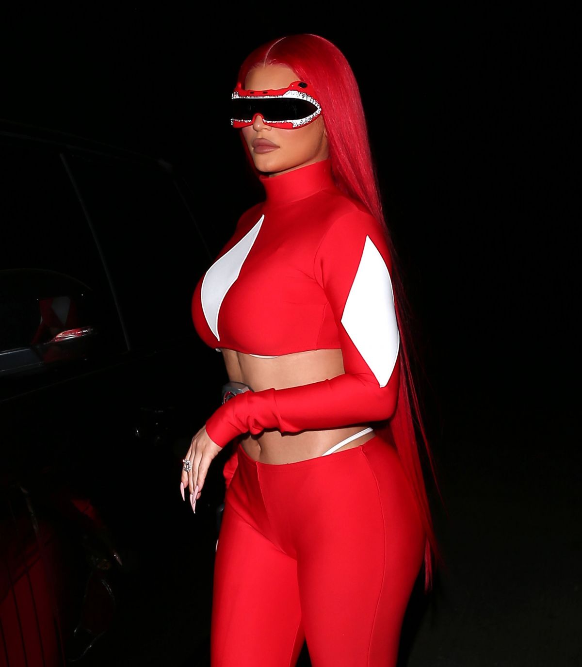 KYLIE JENNER as Power Ranger Arrives at Halloween Party in Beverly Hills 10...