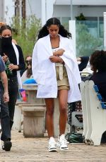 LAURA HARRIER on the Set of Her New Movie at Malibu Pier in Los Angeles 10/26/2020