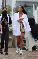 LAURA HARRIER on the Set of Her New Movie at Malibu Pier in Los Angeles 10/26/2020