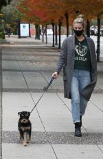 LILI RENHART Out with Her Dog in Vancouver 10/17/2020
