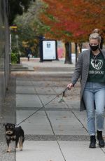 LILI RENHART Out with Her Dog in Vancouver 10/17/2020