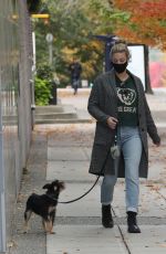 LILI RENHART Out with Her Dog in Vancouver 10/17/2020