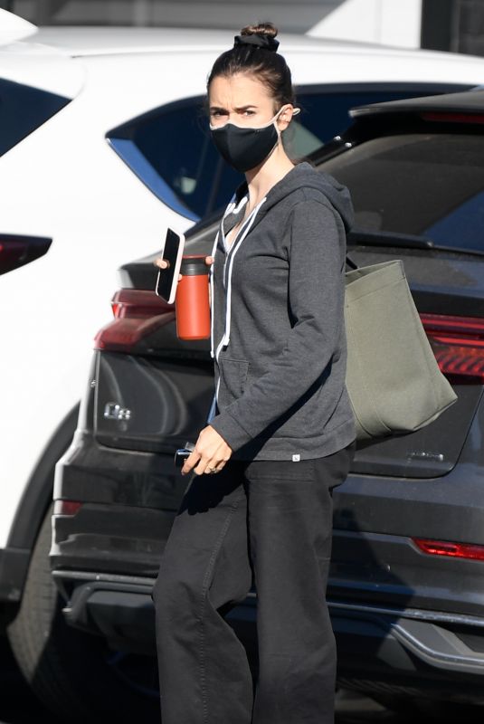 LILY COLLINS Arrives Back to Work in Los Angeles 10/13/2020