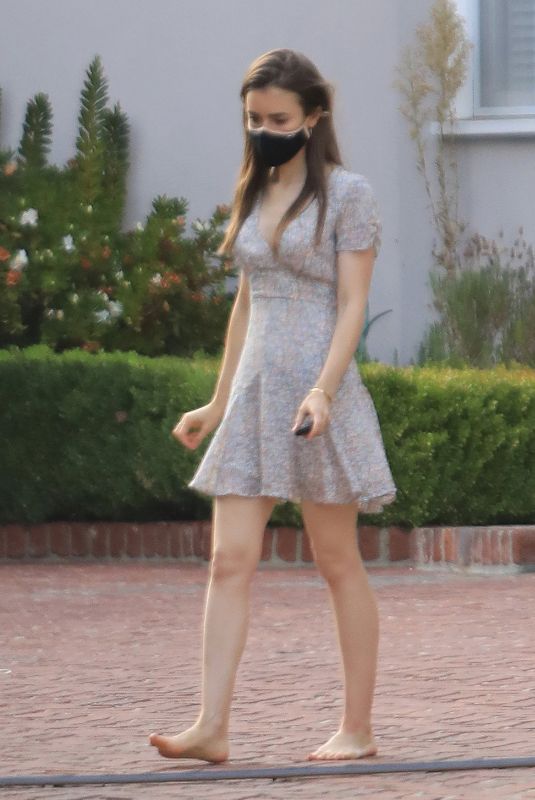 LILY COLLINS Out and About in Los Angeles 10/16/2020